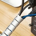 thumbnail image 3 of 1 Pcs 1\.5/2m Flexible Spiral Cable Organizer Storage Pipe Cord Management Cable Winder Desk Tidy Cable Accessories Silver gray 8mm*1.5m+clip 8mm, 3 of 9