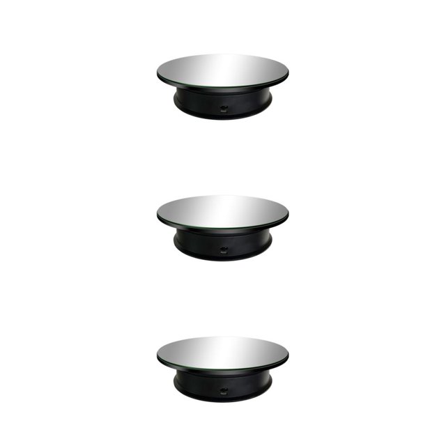 Guardoinrt 8 Rotating Display Stand USB Powered 2 Turntable Model Display Toy Speed Black Mirror 20.5X5cm 3Set