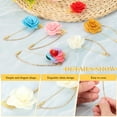 thumbnail image 3 of Uxcell 2Pcs Pin de Broche de Solapa de Flor con Hoja de Oro, Cadena de Borlas de Satén Colgante, Ramos Hechos a Mano para Cuello de Traje, Boda, Fiesta, Beige, 3 of 5
