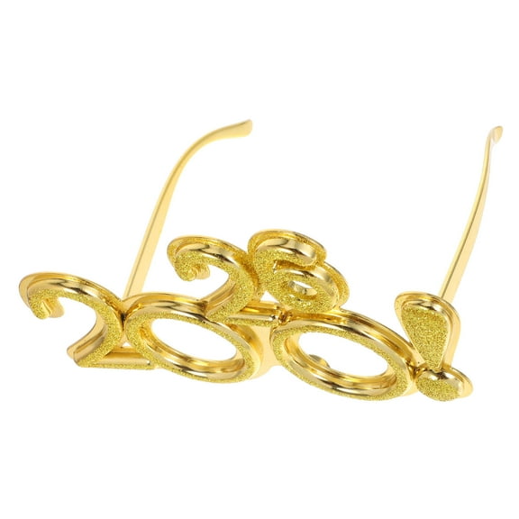 AURARMLET Unique Design Lightweight Golden Plastic Glasses for 2026 New Year's Eve Party Decorations and Celebration