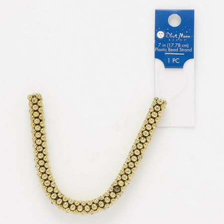 

Bead gold-finished plastic 9x4mm triangle rondelle with 2mm hole. Sold per 7-inch strand.