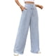 thumbnail image 1 of Pantalones de Pijama Holgados de Punto Suave con Bolsillos y Pernera Acanalada para Mujer con Cordón Ajustable. Azul XL, 1 of 10