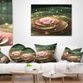 thumbnail image 4 of Designart Pink Flower with Water Droplets - Floral Throw Pillow - 16x16, 4 of 5