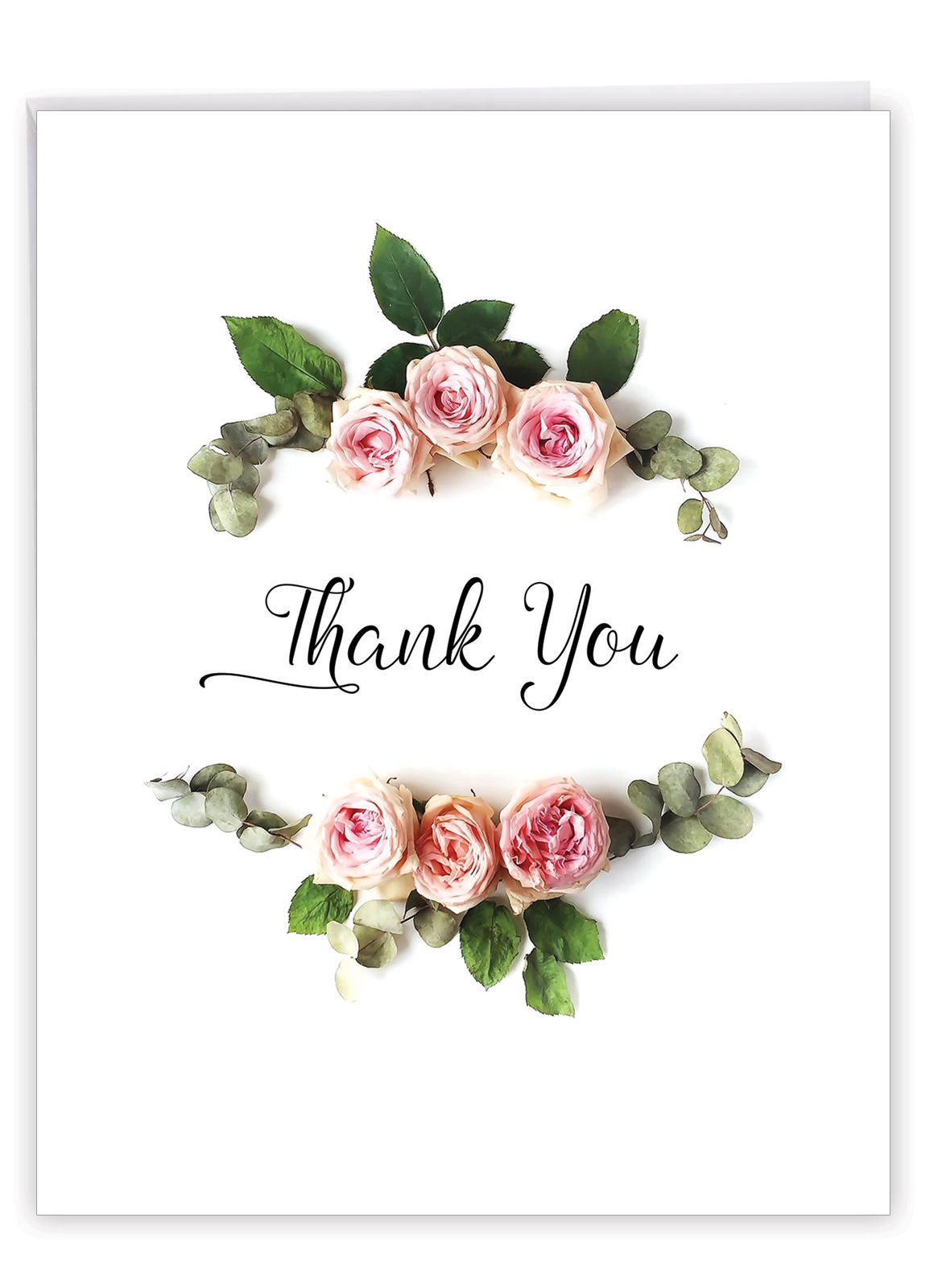1 Jumbo Thank You Card with Envelope (8.5 x 11 Inch) Elegant Flowers
