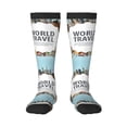 thumbnail image 2 of Picia Women Crew Soft Moisture-wicking Socks World Travel Pattern Design Cotton Socks, One Size fit All, 2 of 9