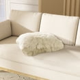 thumbnail image 2 of Jennifer Taylor Home Astrid 20" Square Accent Throw Pillow Cover with Feather Insert, Taupe Beige Genuine Fur, 2 of 6
