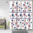 thumbnail image 2 of Independence Day Shower Curtain, Watercolor American Flag Shower Curtain Set with Hooks, Spring Summer Waterproof Fabric Shower Curtains for Bathroom Decor, 72x72 Inch Bath Curtain, 2 of 6
