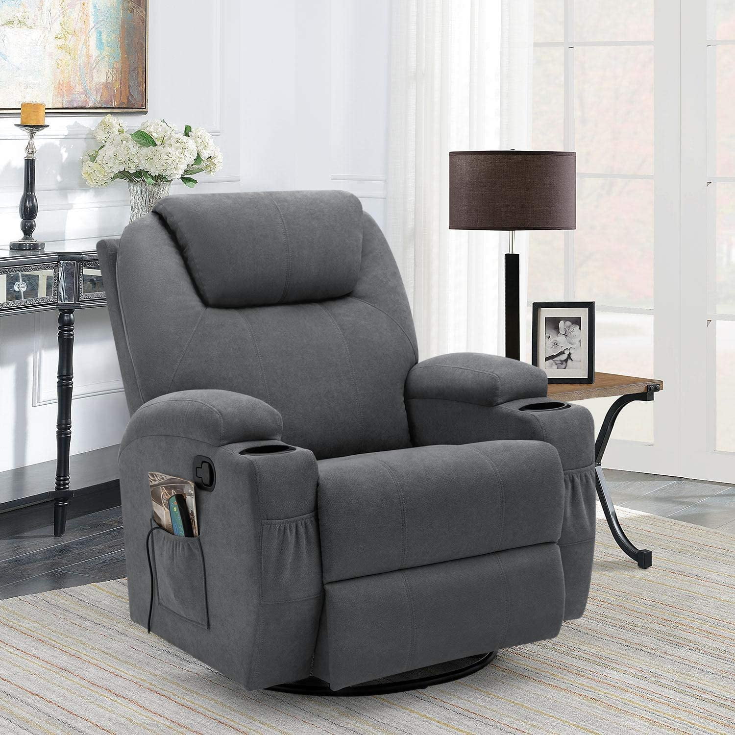 Vineego Fabric Power Massage Lift Recliner Chair with Heat & Vibration