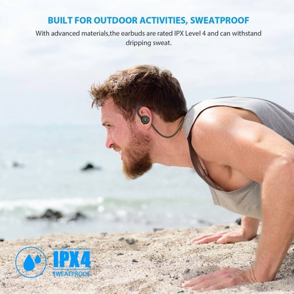 Wireless Headset Sports for iPhone 15/16/Plus/Pro/Pro Max/16e - Earphones With Mic Neckband Headphones Earbuds Hi-Fi Sound