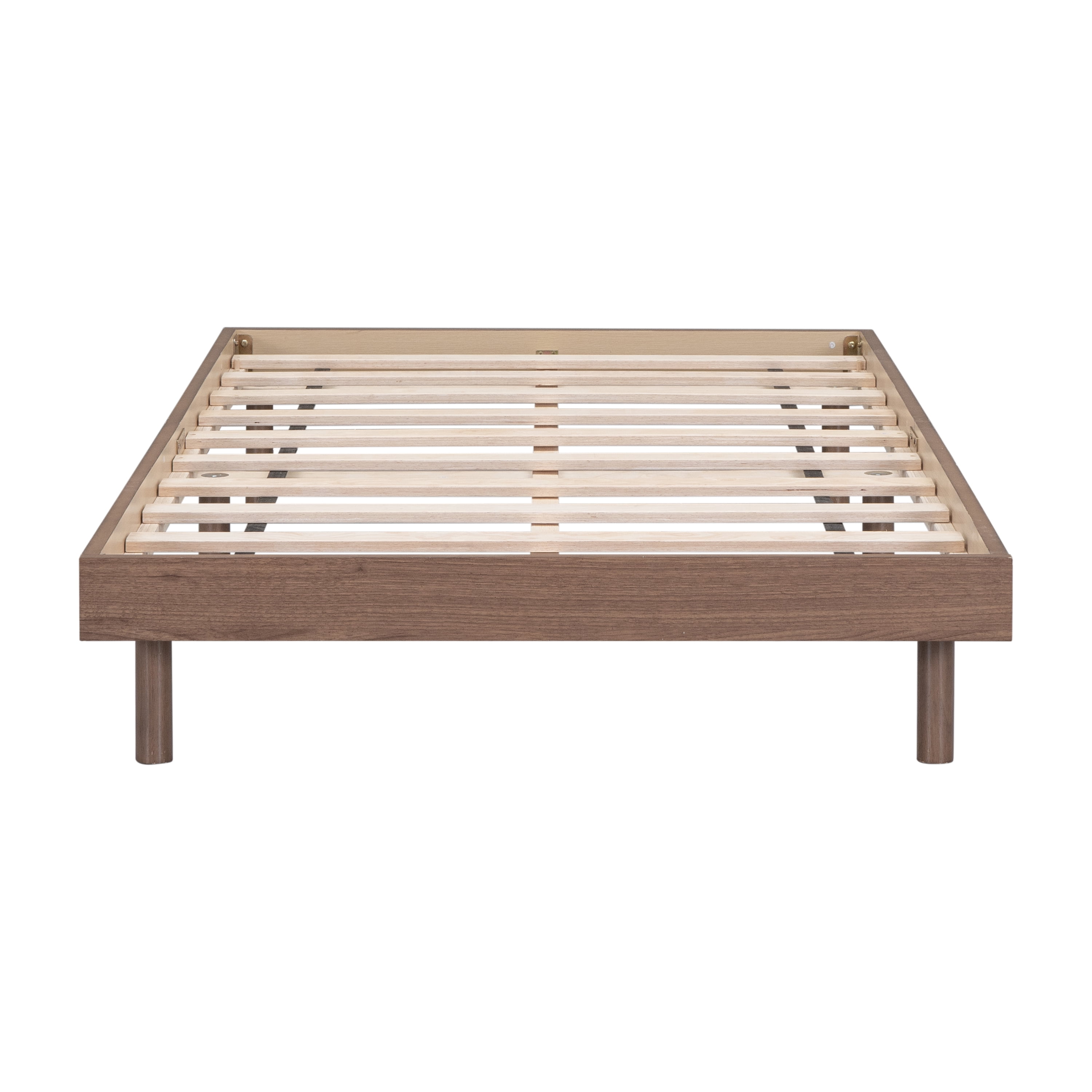 Miniyam Wood Twin Size Floating Bed for Kids and Teens, Walnut