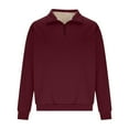 thumbnail image 3 of Sweatshirts for Men 2025 Fall Winter Long Sleeve Lined Quarter Zipper Stand Collar Sweatshirt Pullover Tops, 3 of 7