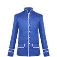 thumbnail image 2 of Lilgiuy Men Casual Solid Halloween Long Sleeve Stand Collar Steampunk Gothic Blazer Jacket Blue（）, 2 of 5