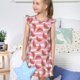 thumbnail image 4 of Balery Cute Watermelon Camisón de princesa para niñas, pijama de algodón con mangas abullonadas, suave y bonito.-XX-Large, 4 of 6