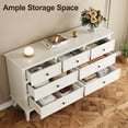 thumbnail image 2 of Heynemo Sideboard Buffet Cabinet with Storage, Modern Buffet 7 Drawers with Distinctive Wooden Legs & White Painted Finish, Accent Chest of Drawers TV Stand for Living Room, Hallway, 2 of 8