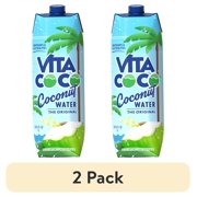 (2 pack) Vita Coco Coconut Water, Pure, 1 Liter Tetra Pack Box, Natural.