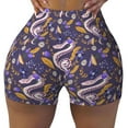 thumbnail image 2 of Haiem Snake And Floral No Front Seam Biker Shorts for Women Yoga Workout Gym Bike Shorts with Tummy Control Moisture-Wicking-Small, 2 of 9