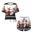 thumbnail image 4 of Naloa Starfishes Shells Women's Short-Sleeved Pajama Set, Loungewear, Summer pajamas, Breathable Cozy - Small, 4 of 9