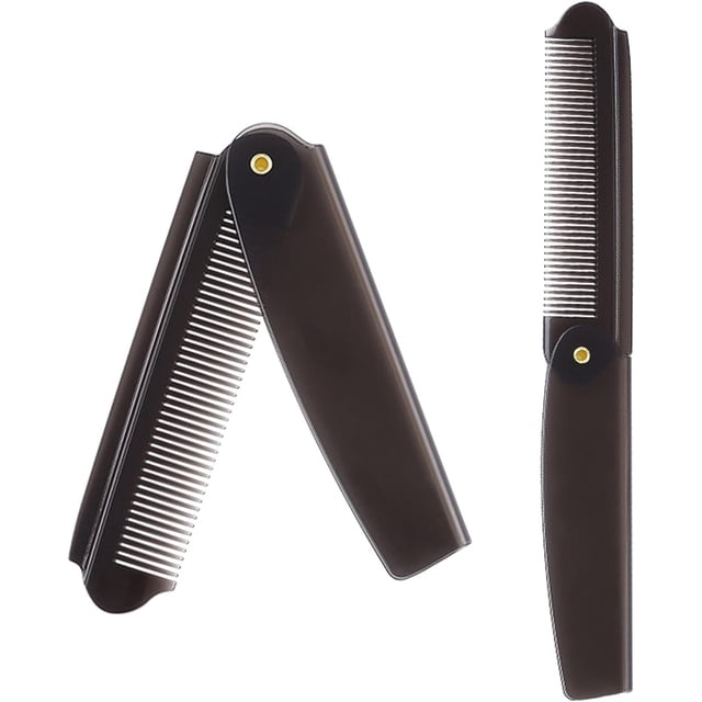 Peine plegable NQ vintage para barba cepillo bolsillo cuidado cabello grueso fino