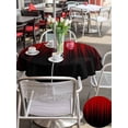 thumbnail image 4 of Dark Red Black Ombre Outdoor Tablecloth - 60 Inch Round Dining Table Cover, Modern Abstract Art Striped Gradient Waterproof Outdoor Table Cloth with Umbrella Hole & Zipper for Picnic/Patio/Party, 4 of 7