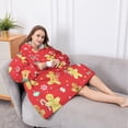 thumbnail image 5 of Oversized Wearable Blanket Hoodie,Red Christmas Gingerbread Man Pattern Sherpa Blanket Hoodie with Super Pockets,Super Warm Fuzzy Pullover for Women & Men, 5 of 6