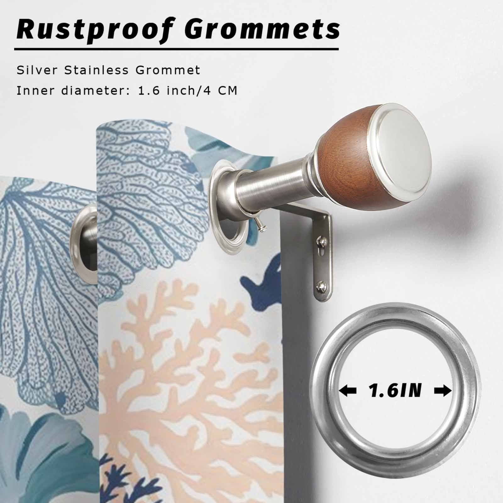Ocean Coral Outdoor Curtains for Patio, Teal Beige Coral Reef Sea Fan Underwater Plants Sunshade Privacy Drapes Grommet Waterproof Outside Curtains for Porch/Cabana/Balcony 54"x 108", 1 Panel