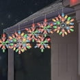 thumbnail image 2 of Christmas Snowflake Lights Outdoor,100 Count 8.5FT Connectable Waterproof Christmas Icicle Lights with 6 Drops Plug in for Indoor Xmas Yard Home Decorations (Multi-Colored), 2 of 6