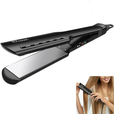 Ovonni Professional Titanium Flat Iron Hair Straightener with Digital LCD Display, Adjustable Temperature, Instant Heat Up, Dual Voltage, for All Hair Types, 1.75 inch wide