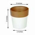 thumbnail image 3 of Efavormart 3 Packs | 3" White/Gold Rimmed Succulent Pots, Indoor Outdoor Small Planters Décor, 3 of 11