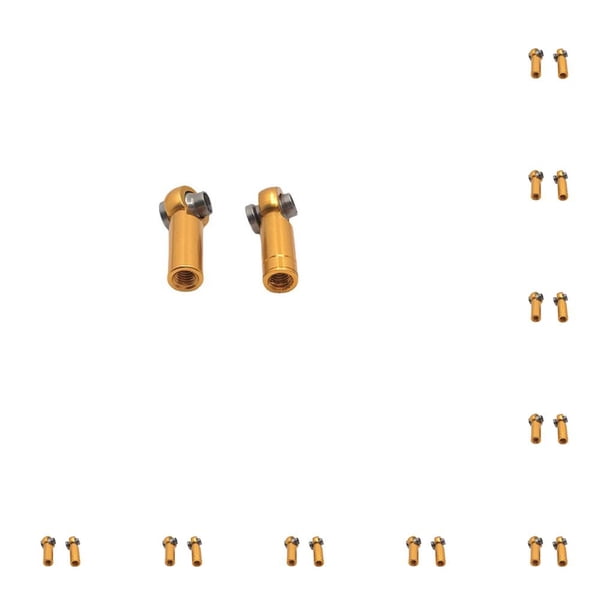 Vogacara 2 piezas de accesorios de unión de componente de extremo de barra de acoplamiento RC Car soporte de cabeza de bola de hilo inverso positivo Dorado 10piezas Vogacara CBP327463
