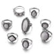thumbnail image 1 of Fiudx Anillos de Ópalo de Fuego, Conjunto de 8 Piezas de Piedras Preciosas Naturales, Elegantes Anillos para Nudillos, Elegantes Accesorios para Bodas, Regalo para Ella, Joyería Única., 1 of 5