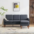 thumbnail image 2 of 71.65 W. Linen American Armrest 3 Persons With Concubine Pedal Indoor Modular Sofa in Beige Grey, 2 of 5