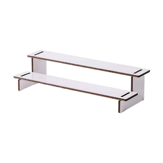 DOLITY Wood Display Riser Multipurpose Rustic Spice Rack for Candles Crafts Jewelry 2 Tiers