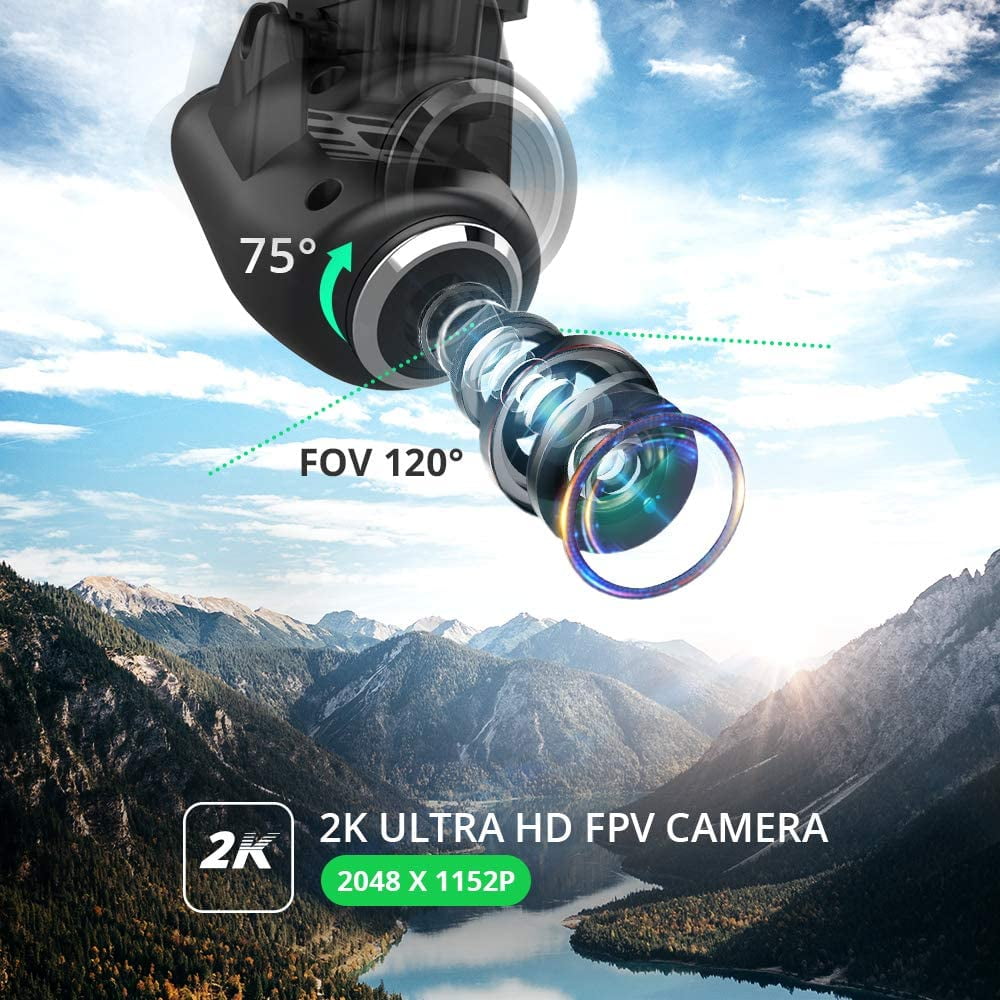 Holy Stone HS120D GPS Drone with 2K Camera and video for Adults GPS Return Home, RC Quadcotper Helicopter for Kids Beginners 18 Min Flight Time with Follow Me Selfie Functions