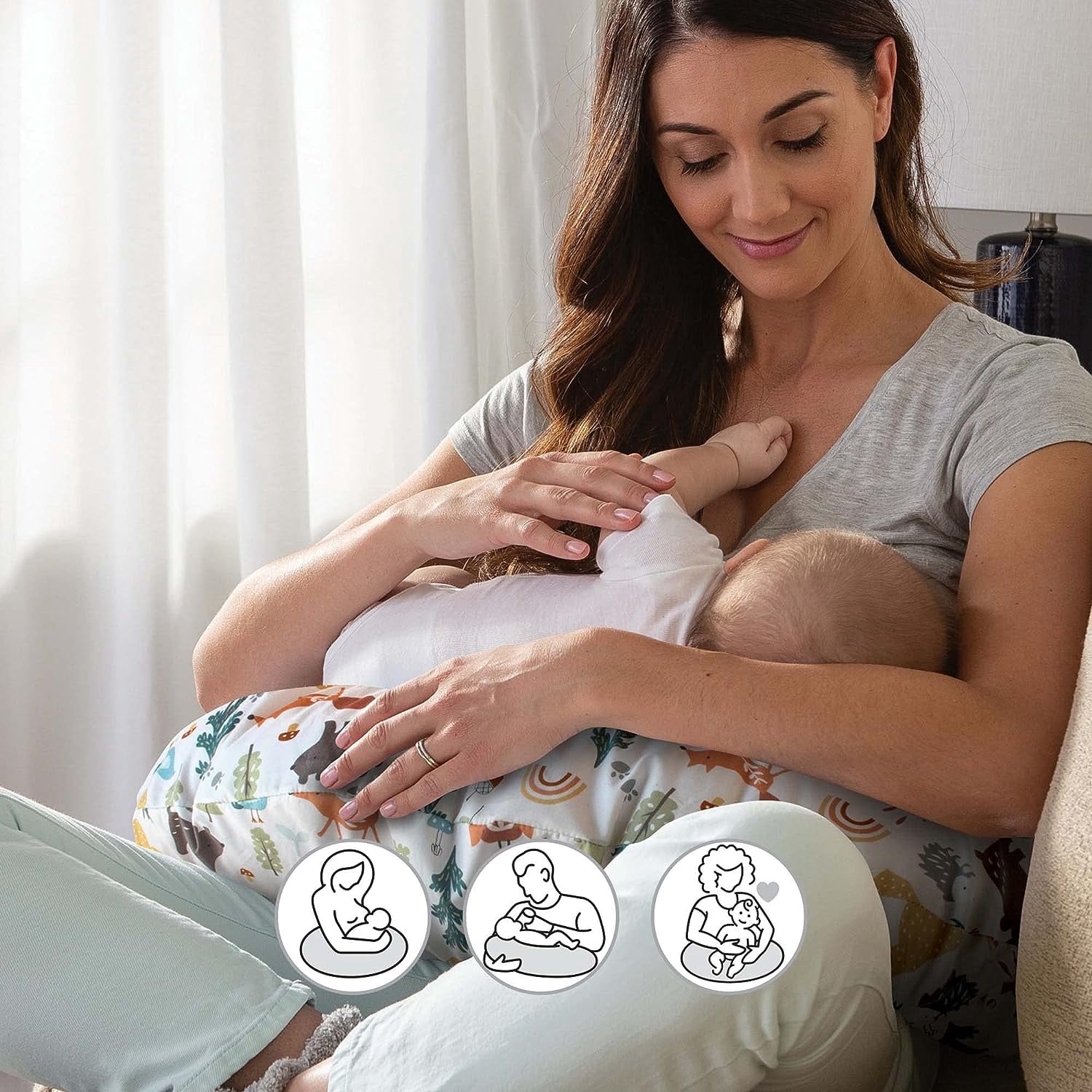 Boppy Original Support Cover, FKA Boppy Nursing Pillow Cover, Spice Woodland Animals