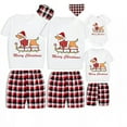 thumbnail image 2 of Pijama familiar navideño a juego Conjunto de pijama corto gris con diseño de perro salchicha feliz Navidad, 2 of 4
