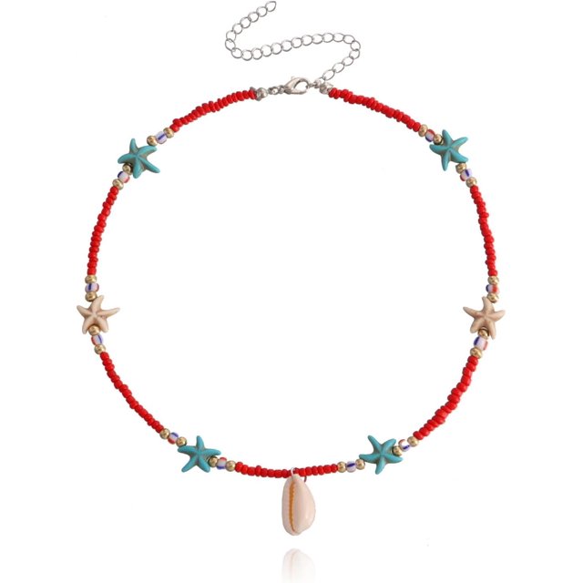 HSHDLDF Collier Coquillage Puka pour Femmes Hommes Collier Surfeur Coquillage Cordon Collier Collier Ras du Cou Perles Colorées Collier Ajustable Été Boho Hawaii Boucle Perle Collier Bijoux Coquillage Naturel