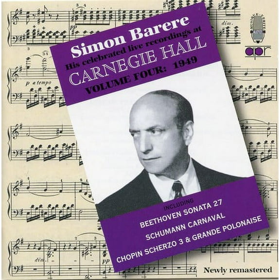 Simon Barere - His Celebrated Live Recordings at Carnegie Hall-Vo - Music & Performance - CD