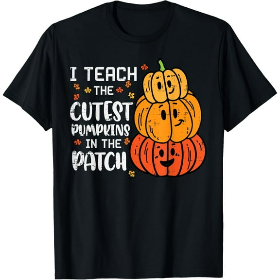 I Teach Coolest Pumpkin Patch Halloween Costume Fall Teacher T-Shirt