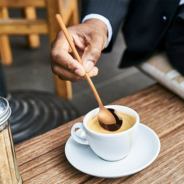 Stainless Steel Dishwasher,304 Stainless Steel Small Round Spoon Coffee Stirrer, Mini Spoon for Stirring and Serving