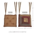 thumbnail image 4 of VHC Brands Millsboro Rustic 14 in Log Cabin Chair Pad Red Patchwork Cotton Tie Back(s) Square Kitchen Table Decor, Set of 2, 4 of 4