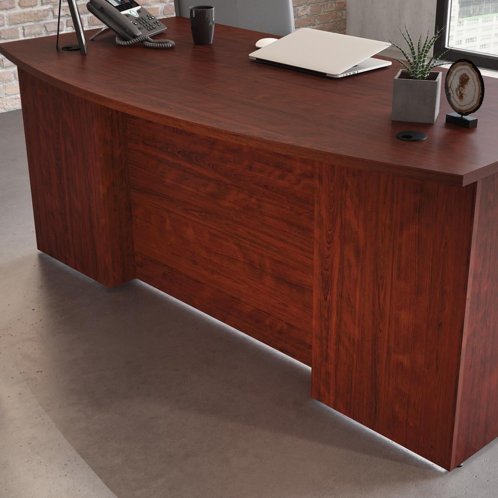 Sauder Affirm 72" x 36" Bowfront Executive Desk in Classic Cherry