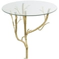 thumbnail image 4 of DecMode 16" x 22" Gold Metal Branch Tree Accent Table with Tempered Glass Top, 1-Piece, 4 of 8