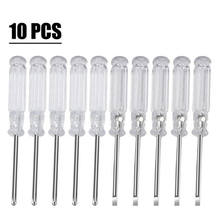 

GLFILL 10Pcs 3.74Inch Small Screwdriver Repair Hand Tool Slotted Cross Screwdrivers