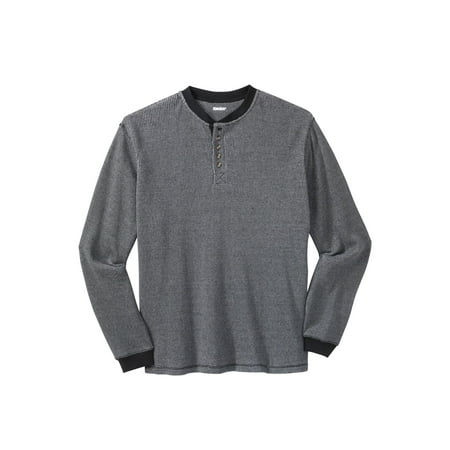 - Kingsize Men's Big & Tall Waffle Knit Thermal Henley Tee