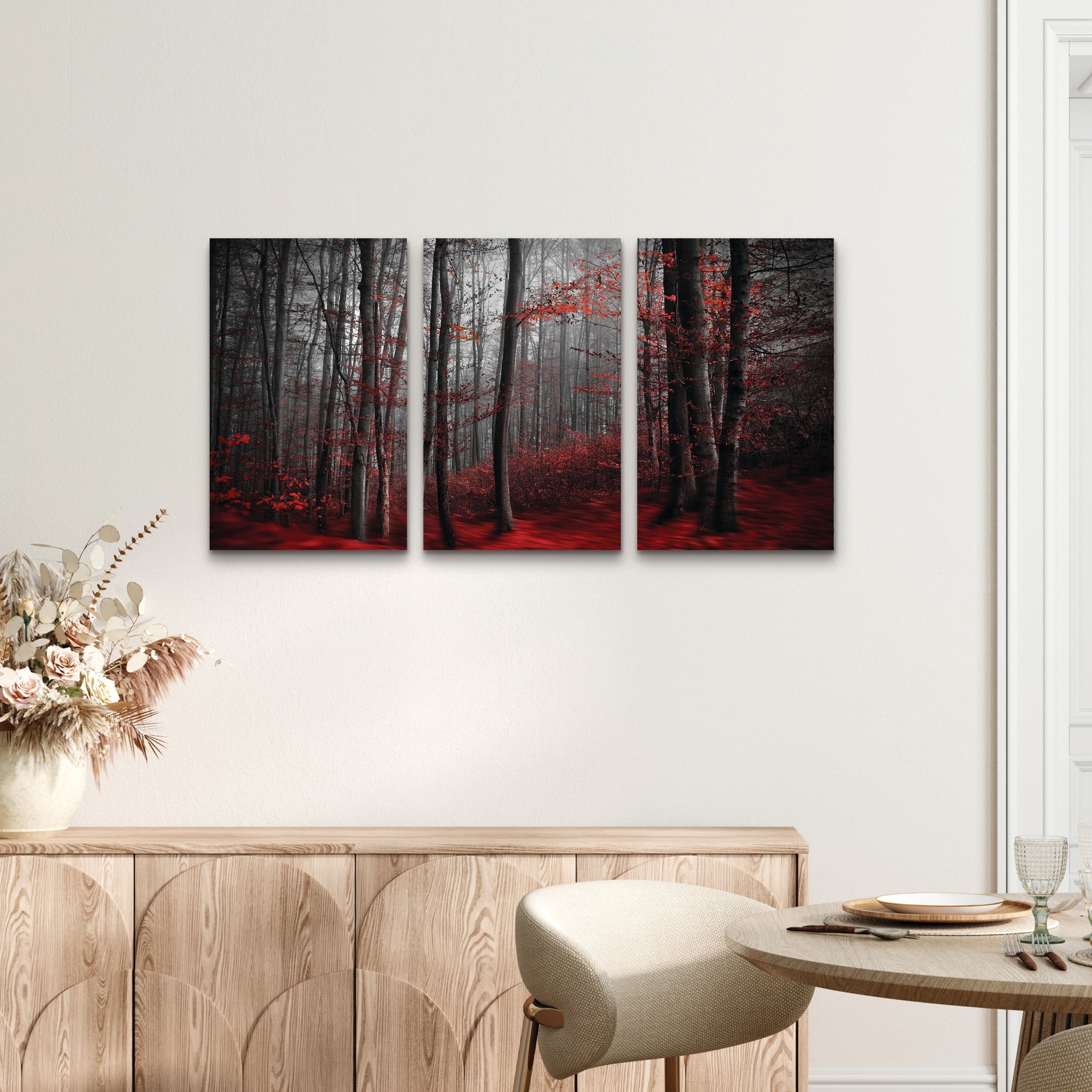 Samanta Bloody River 3 Panel  Canvas Wall Art Set by Trademark Fine Art
