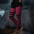 thumbnail image 6 of Abomasnow Womens Striped Printed Leggings High Waist Ankle Length Footless Stretchy Tights S-3XL, 6 of 9