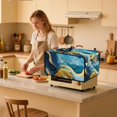 thumbnail image 3 of Renewold Toaster Oven Cover Stain-Resistant Air Fryer Smart Oven Protector with Storage Pockets Easy Clean Kitchen Appliance Accessories, 18.5 x 14.5 x 9 Inches, Marble Blue Yellow, 3 of 7