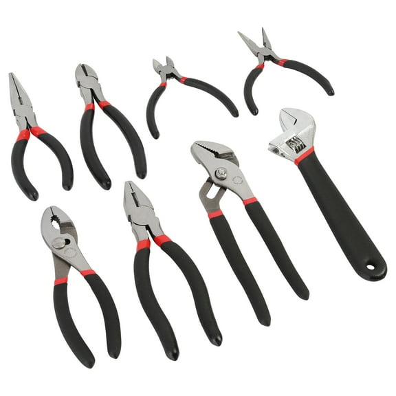 GreatNeck 8 Piece Pliers Set with Adjustable Wrench