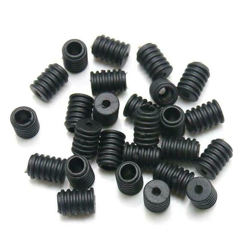 Black Silicone Toggles 0.4 in, 500 Pack Round Cord Locks for Drawstrings