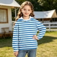 thumbnail image 3 of cocolona Girls Striped Hoodie Casual Long Sleeve Loose Fit Soft Sweatshirts Basic Warm Fall Pullover Tops Sizes 3-14, 3 of 8